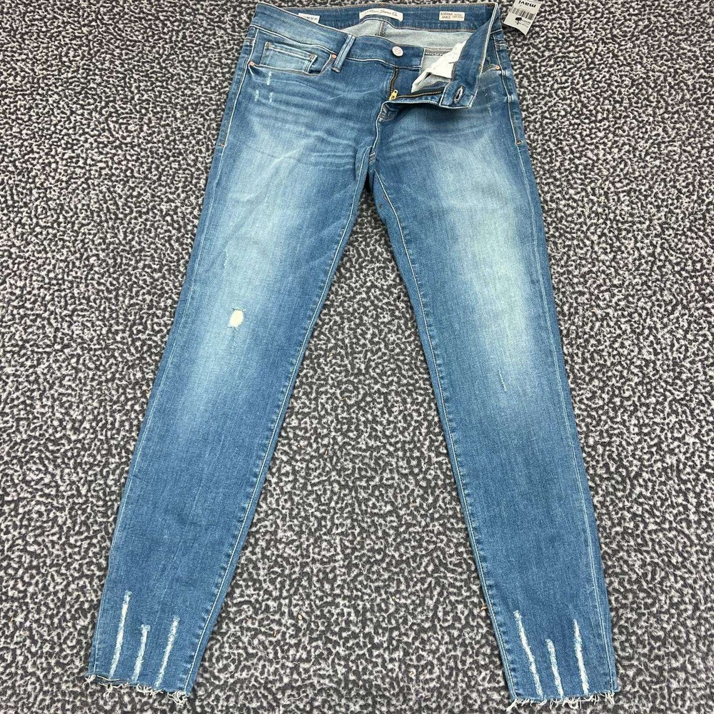 Mavi‎ Adriana Jeans Women 27x28 Blue Faded Mid Rise Super Skinny Pants Denim New